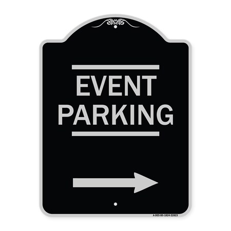 Signmission Thanks for Coming Turn Right for Exit Event Parking W/ Right Arrow Alum, 18" L, 24" H, BS-1824-22823 A-DES-BS-1824-22823